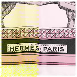 Hermès-Hermès Black Grand Apparat Silk Scarf-Black