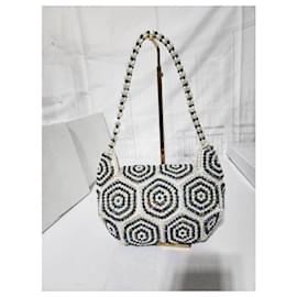 Autre Marque-Hand Beaded Top Handle/Shoulder Bag-Other