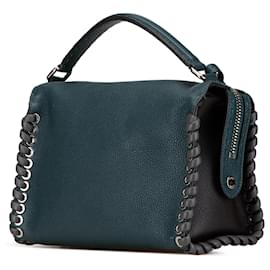 Fendi-Sac Selleria Lei en cuir bleu Fendi avec couture Whipstitch-Bleu,Bleu foncé