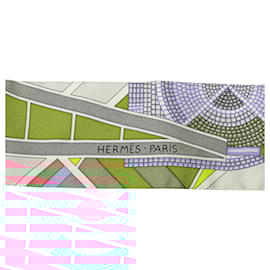 Hermès-Hermès Pink L'Art Indien Des Plaines Silk Twilly Scarf-Pink