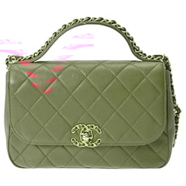Chanel-Chanel Matelasse Coco Handle Red Leather Shoulder Bag-Red