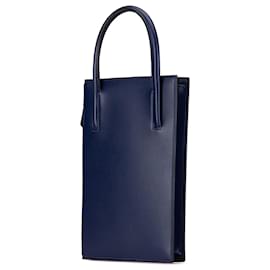 Hermès-Hermès Blue Tadelakt Kelly Cadena Handbag-Blue,Navy blue
