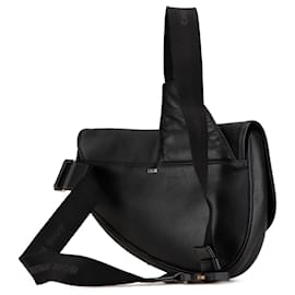 Dior-Dior Black Kim Jones Grained Calfskin Saddle Bag-Black
