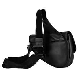 Dior-Dior Black Shawn Stussy Grained Calfskin Saddle Bag-Black