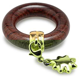 Hermès-Hermès Brown Wood Star Comet Scarf Ring-Brown
