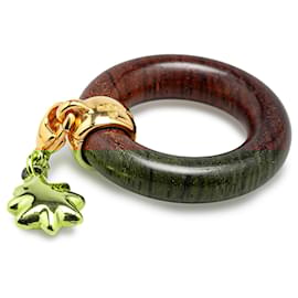 Hermès-Hermès Brown Wood Star Comet Scarf Ring-Brown