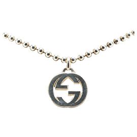 Collana con pendente Interlocking G in argento sterling Gucci Argento