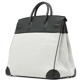 Hermès-Hermès Brown Criss Cross Toile and Evercolor HAC Birkin 40-Brown,Beige