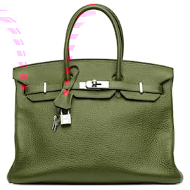 Hermès-Hermès Red Clemence Birkin Retourne 35-Red