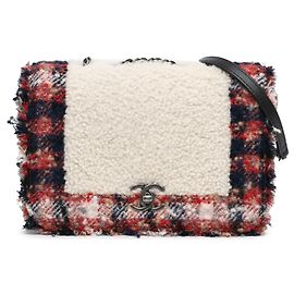 Chanel Multi CC Tweed e Shearling Flap Singolo Multicolore