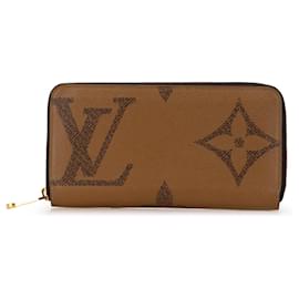 Louis Vuitton-Louis Vuitton Brown Monogram Giant Reverse Zippy Wallet-Brown