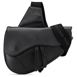 Dior-Dior Black Leather Saddle Crossbody-Black