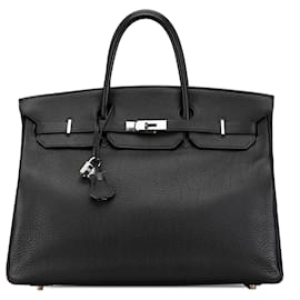 Hermès-Hermès Black Clemence Birkin Retourne 40-Black