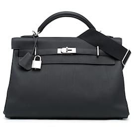 Hermès-Hermès Black Togo Maxi Kelly 42-Black