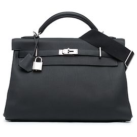Hermès Black Togo Maxi Kelly 42 Negro