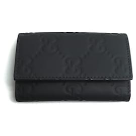 Gucci-Gucci GG Rubber Effect Key Case-Black