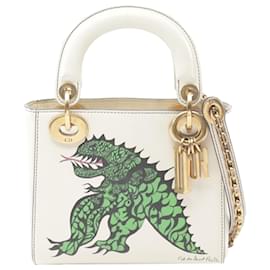 Dior-Dior White Limited Edition Niki De Saint Phalle Mini Calfskin Dragon Lady Dior-White