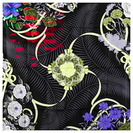 Hermès-Hermès Black Fleurs de L'Opera Silk Scarf-Black