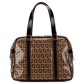 Fendi-Fendi Brown Zucchino Crystal Handbag-Brown
