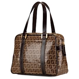 Fendi-Fendi Brown Zucchino Crystal Handbag-Brown