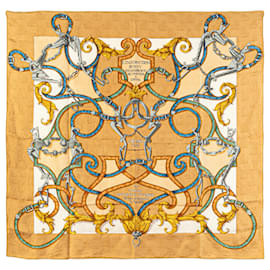 Hermès-Hermès Brown L Instruction Du Roy Silk Scarf-Brown,Light brown
