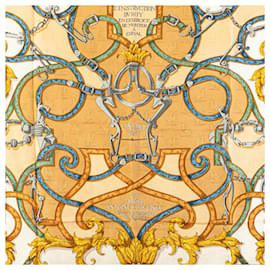 Hermès-Hermès Brown L Instruction Du Roy Silk Scarf-Brown,Light brown