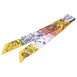 Hermès-Hermès Orange Jungle Love Rainbow Silk Twilly Scarf-Orange
