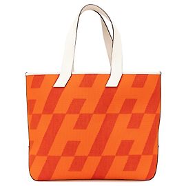 Hermès Laranja Toile H e Swift Cabas H em Biais 40 Laranja