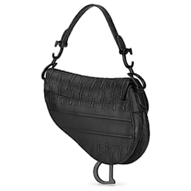 Dior-Dior Black Mini Oblique Embossed Calfskin Saddle-Black
