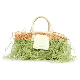 Jacquemus-Jacquemus Brown Raffia Le Panier Soleil Satchel-Brown,Beige,Other,Cream