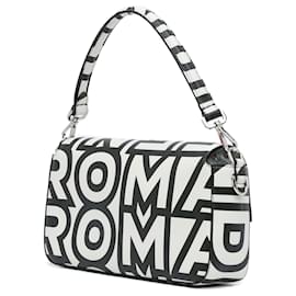 Fendi-Fendi Blanc Marc Jacobs Nappa Vitello King Logo Imprimé Sac Baguette Téléphone-Blanc
