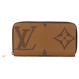 Louis Vuitton-Louis Vuitton Brown Monogram Giant Reverse Zippy Wallet-Brown