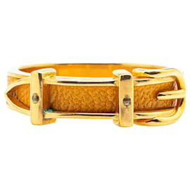 Hermès-Hermès Gold Gold Plated Belt Scarf Ring-Golden