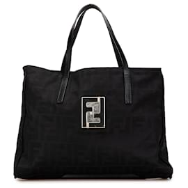 Fendi-Fendi Black Zucca Nylon Handbag-Black
