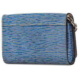 Louis Vuitton-Louis Vuitton Blue Epi Denim Twist Wallet on Chain-Blue