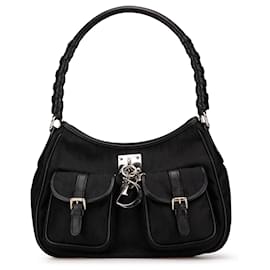 Dior-Dior Black Diorissimo Trotter Canvas Lovely Charm Shoulder Bag-Black