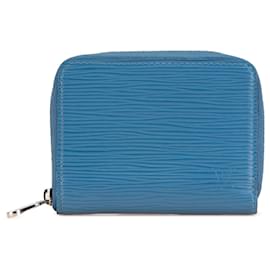 Louis Vuitton-Louis Vuitton Blue Epi Zippy Coin Purse-Blue,Light blue