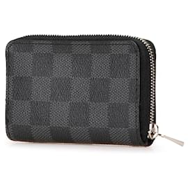 Louis Vuitton-Louis Vuitton Black Damier Graphite Zippy Coin Pouch-Black,Other