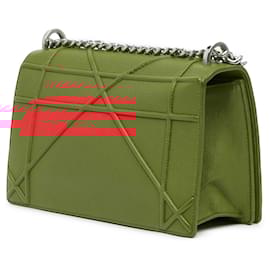 Dior-Dior Red Medium Grained Calfskin Diorama Flap-Red