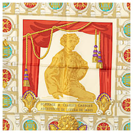 Hermès-Hermès Green Hommage a Charles Garnier Silk Scarf-Green
