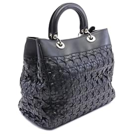 Dior-Dior Black Woven Lambskin Lady Dior Avenue Tote-Black