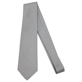 Hermès-Hermes Gray Silk Cravat-Brown