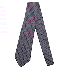 Hermès-Hermes Chaine d'Ancre Silk Cravat-Red,Blue,Navy blue