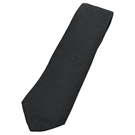 Hermès-Gravata de seda preta Hermes-Preto