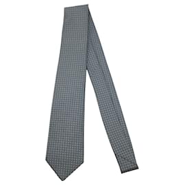 Hermès-Hermes Gray Silk Cravat-Brown