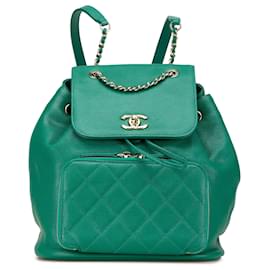 Chanel-Chanel Green Caviar Business Affinity Backpack-Green