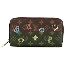 Louis Vuitton-Louis Vuitton Brown Monogram Love Lock Zippy Wallet-Brown
