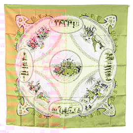 Hermès-Hermès Brown Cavaliers Peuls Silk Scarf-Brown,Beige