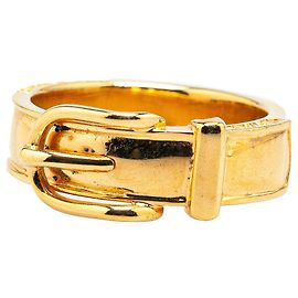 Hermès Gold Plated Buckle Modeschmuck Schalring Golden
