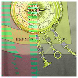 Hermès-Hermès Green Among the Flowers I Count the Hours Silk Scarf-Green